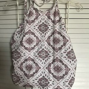 Bandana print halter crop top.